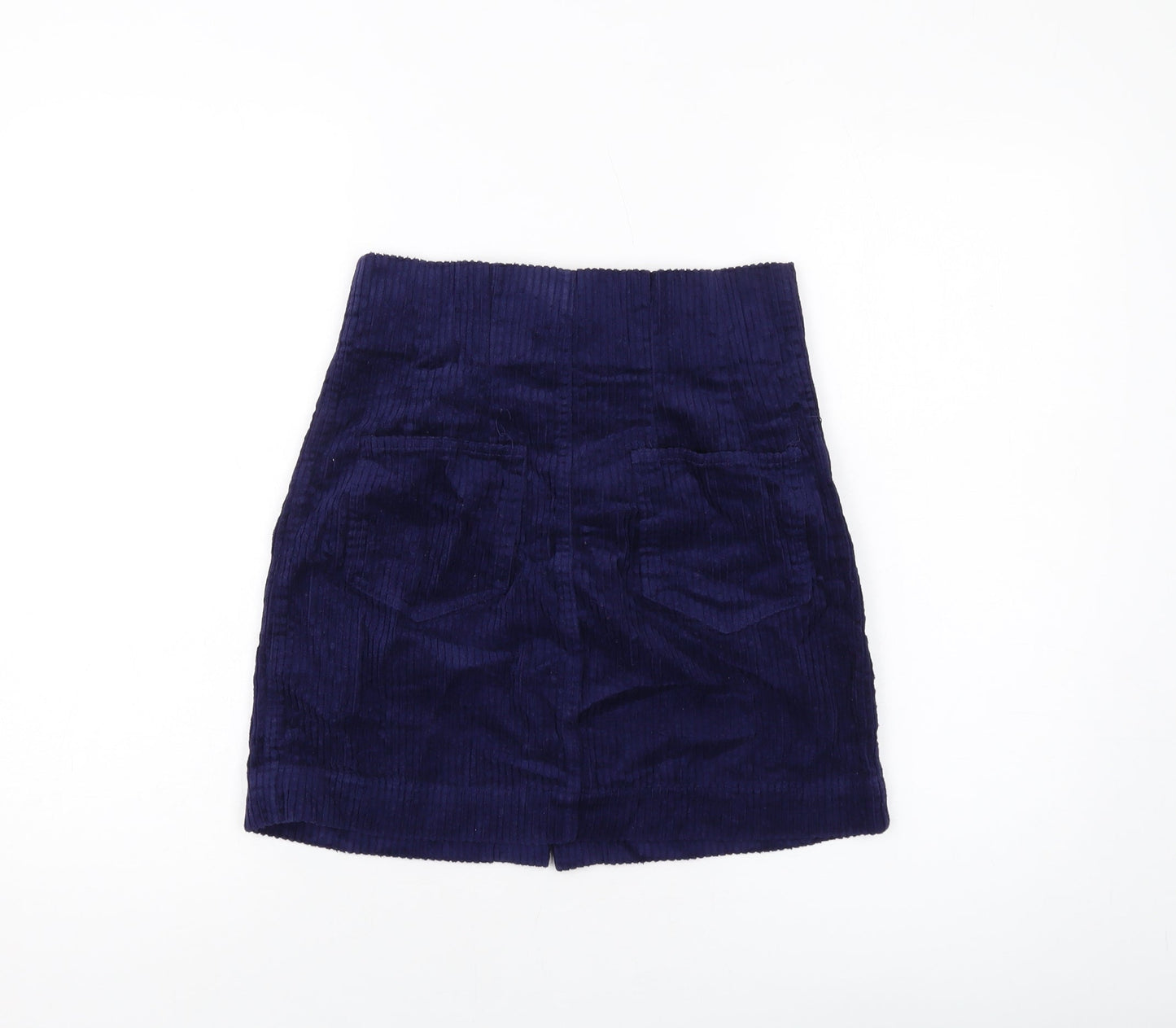 ASOS Womens Blue Cotton Mini Skirt Size 6 Button