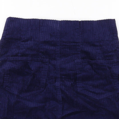 ASOS Womens Blue Cotton Mini Skirt Size 6 Button