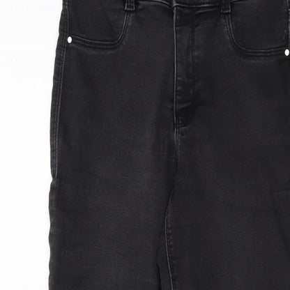 8 Womens Grey Cotton Skinny Jeans Size 8 L24 in Regular Button