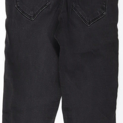 8 Womens Grey Cotton Skinny Jeans Size 8 L24 in Regular Button