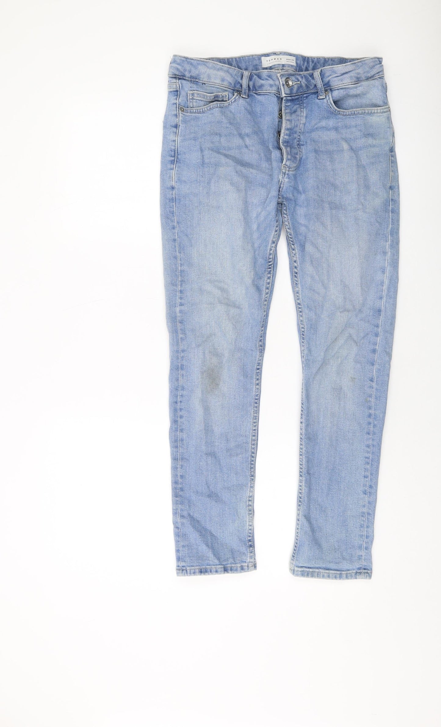 Mens UK Size 32 in Topman Regular Fit Skinny Blue Jeans