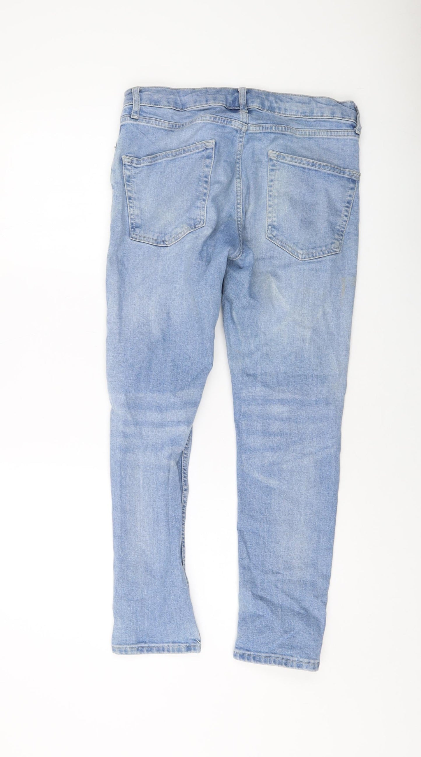 Mens UK Size 32 in Topman Regular Fit Skinny Blue Jeans