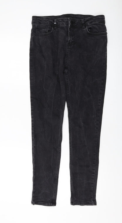 Status Womens Grey Cotton Skinny Jeans Size S L28 in Regular Button