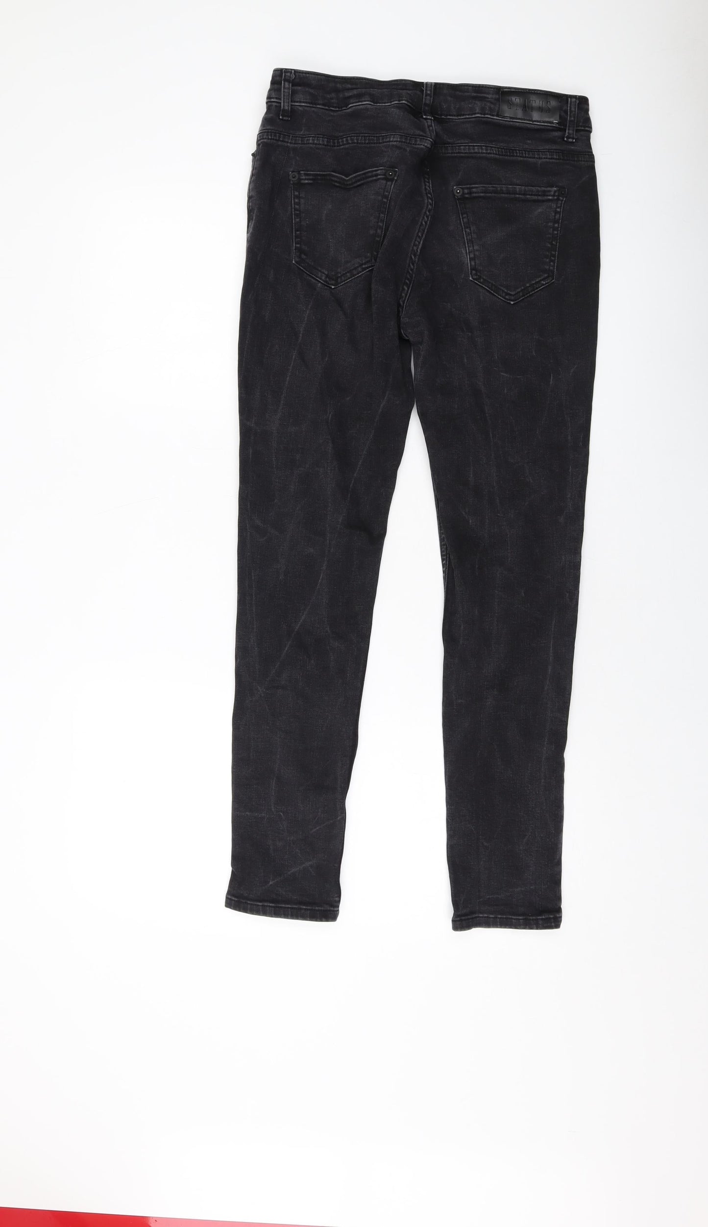 Status Womens Grey Cotton Skinny Jeans Size S L28 in Regular Button