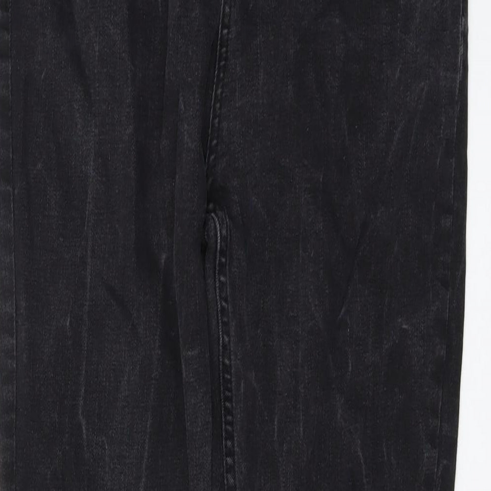 Status Womens Grey Cotton Skinny Jeans Size S L28 in Regular Button