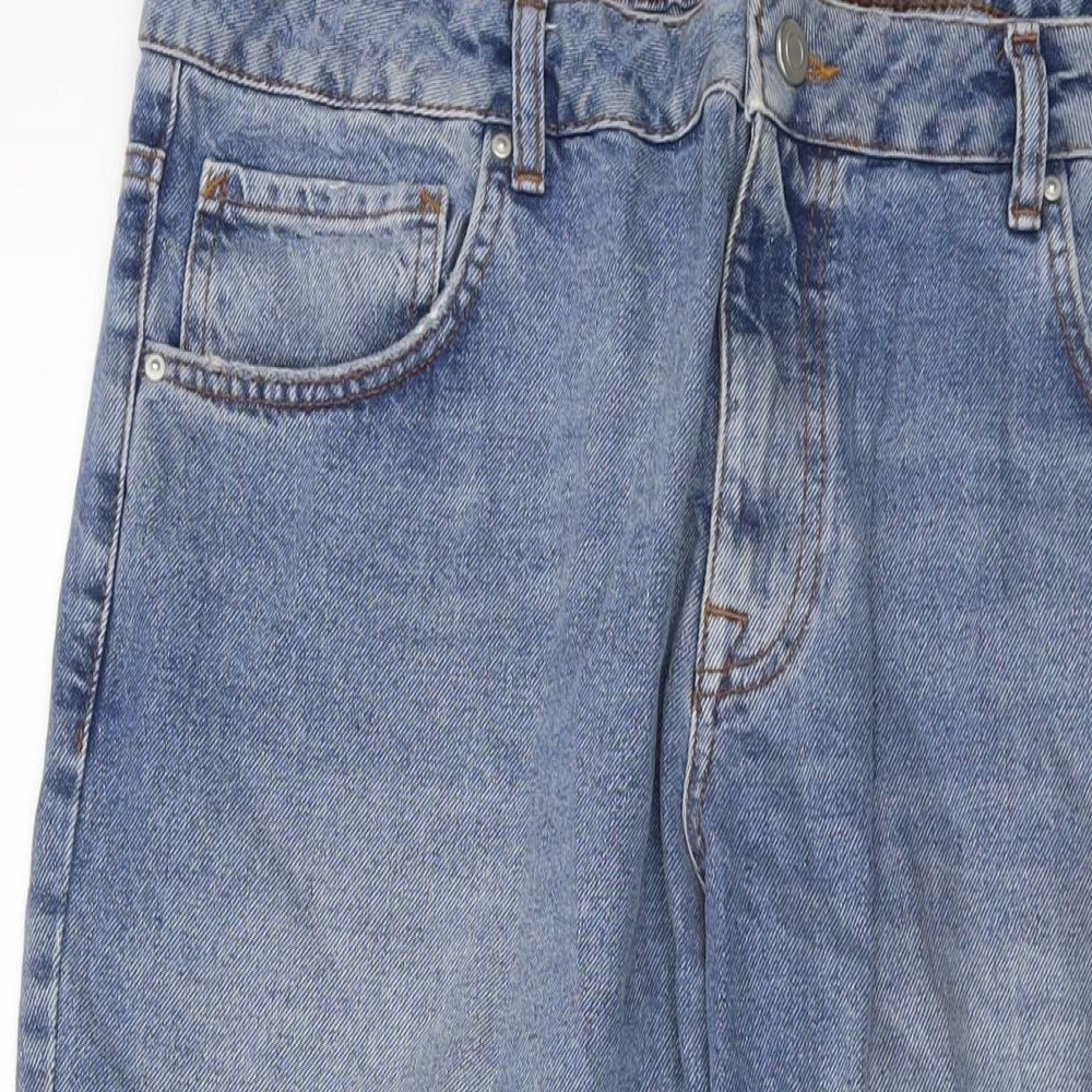 ASOS Womens Blue Cotton Mom Jeans Size 34 in L25 in Regular Button