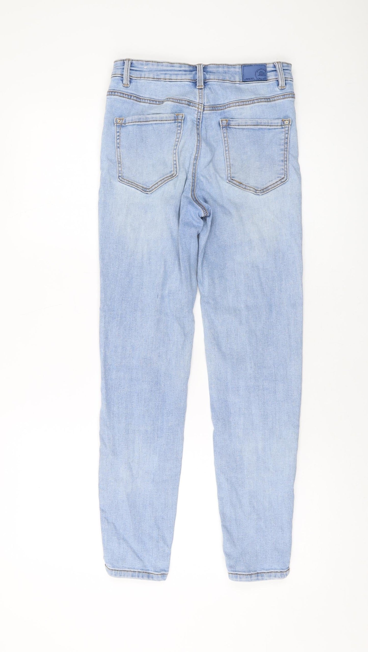 Pimke Womens Blue Cotton Skinny Jeans Size 10 L26 in Regular Button