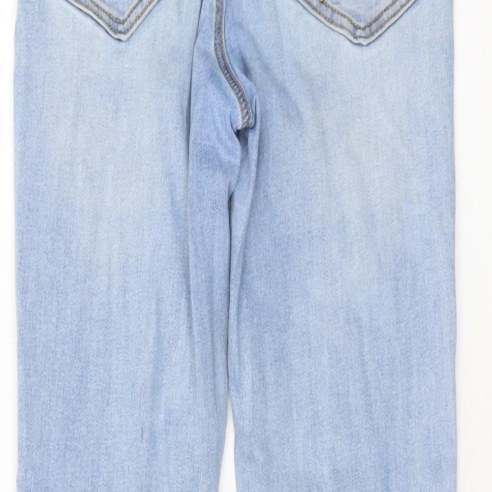 Pimke Womens Blue Cotton Skinny Jeans Size 10 L26 in Regular Button