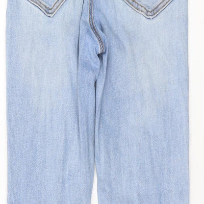 Pimke Womens Blue Cotton Skinny Jeans Size 10 L26 in Regular Button