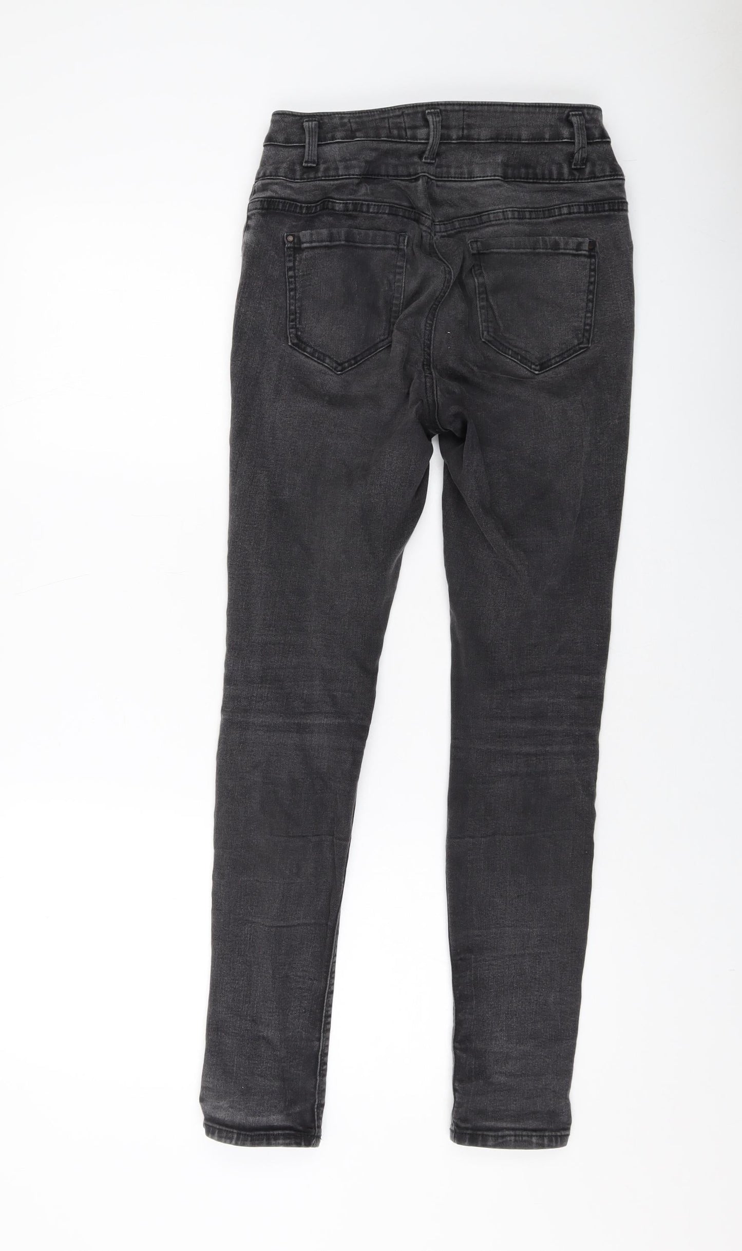 New Look Girls Grey Cotton Skinny Jeans Size 14 Years Regular Button