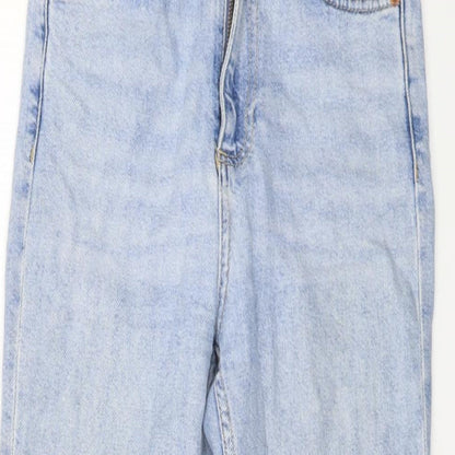 Topshop Womens Blue Cotton Straight Jeans Size 25 in L24 in Regular Button