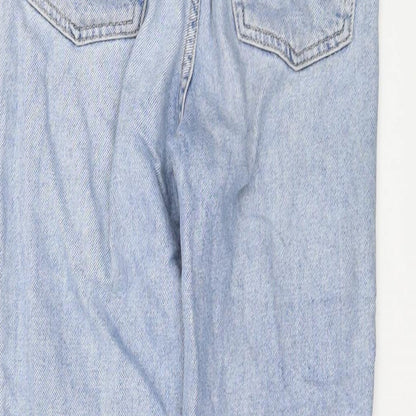 Topshop Womens Blue Cotton Straight Jeans Size 25 in L24 in Regular Button
