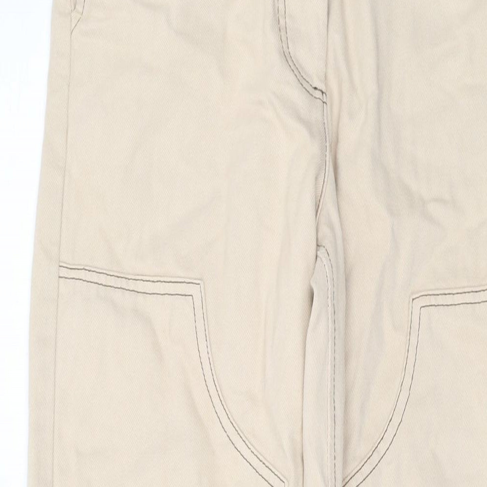 Womens UK Size 8 Stradivarius Regular Fit Straight Beige Jeans