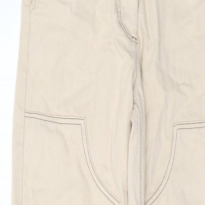 Womens UK Size 8 Stradivarius Regular Fit Straight Beige Jeans