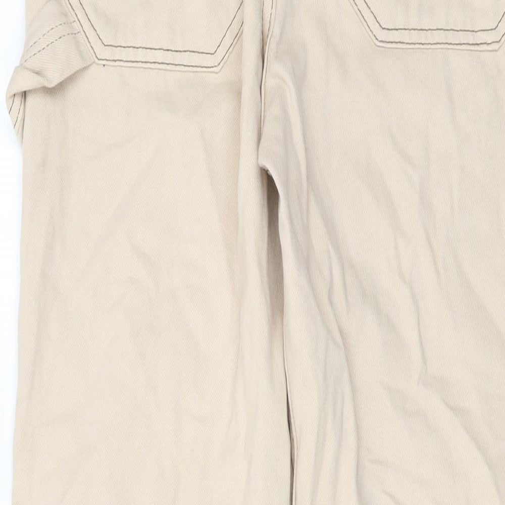 Womens UK Size 8 Stradivarius Regular Fit Straight Beige Jeans