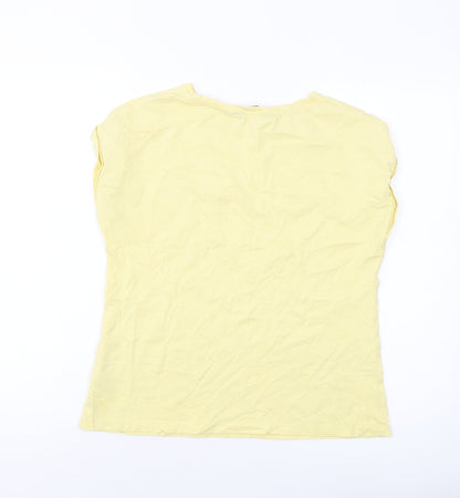 Womens UK Size 12 Dorothy Perkins Yellow Basic T-Shirt