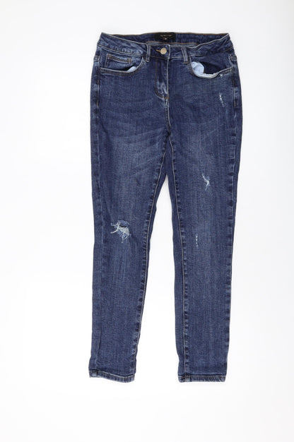 The Denim Edit Womens Blue Cotton Skinny Jeans Size 10 L26 in Regular Button