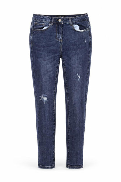 The Denim Edit Womens Blue Cotton Skinny Jeans Size 10 L26 in Regular Button