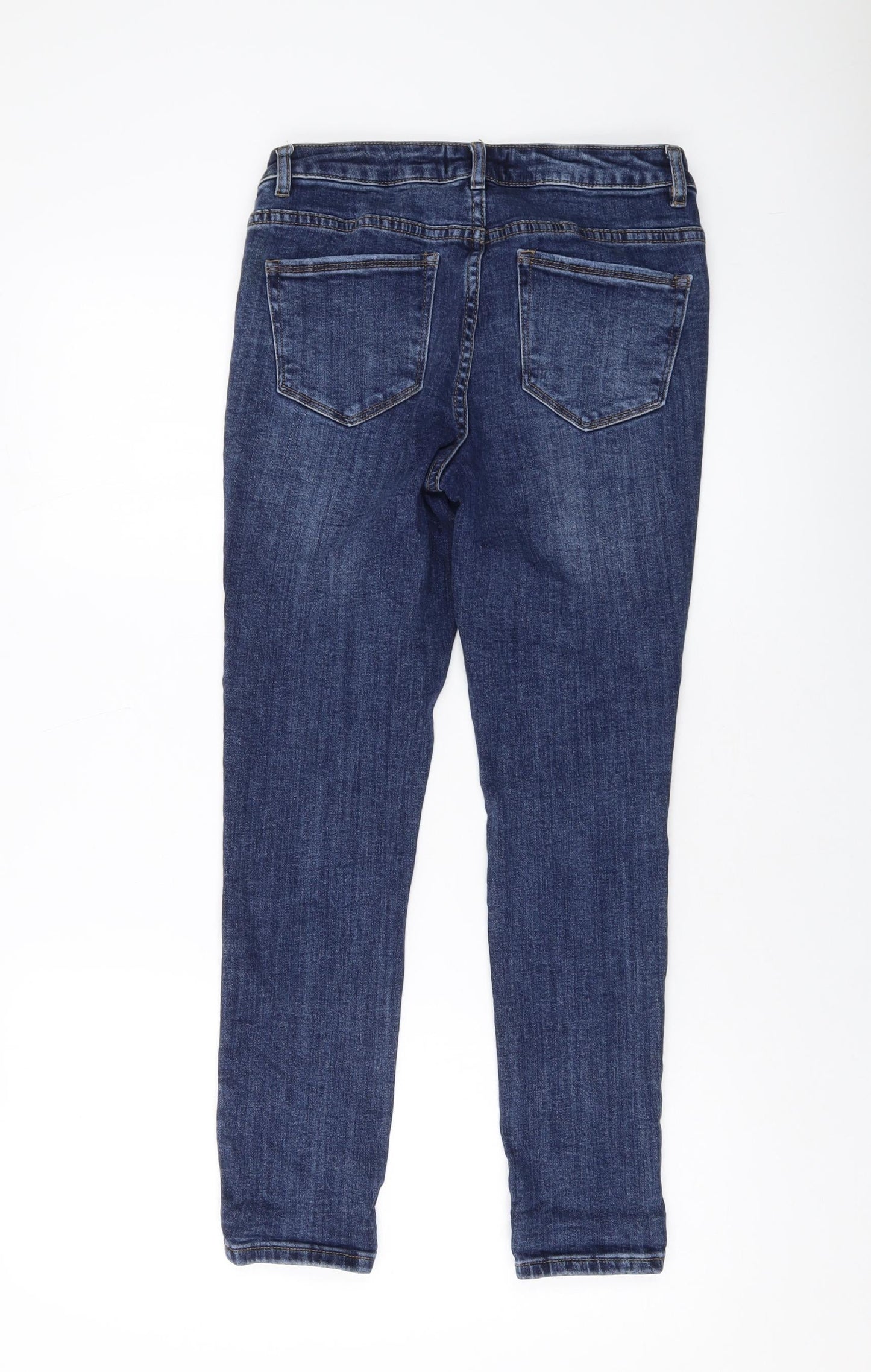 The Denim Edit Womens Blue Cotton Skinny Jeans Size 10 L26 in Regular Button