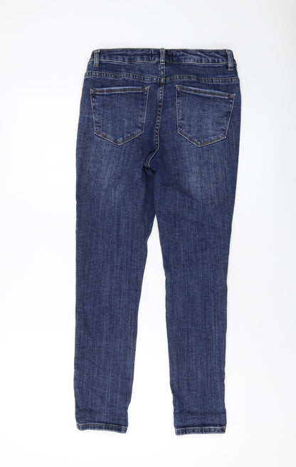 The Denim Edit Womens Blue Cotton Skinny Jeans Size 10 L26 in Regular Button