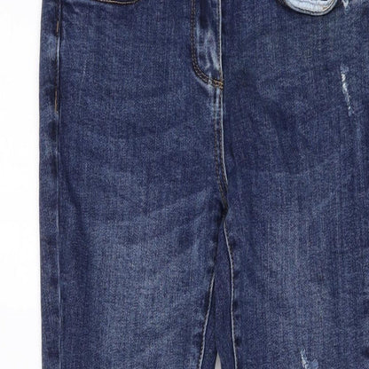 The Denim Edit Womens Blue Cotton Skinny Jeans Size 10 L26 in Regular Button