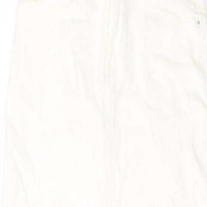 ASOS Womens Ivory Cotton Straight & Pencil Skirt Size 6 Button