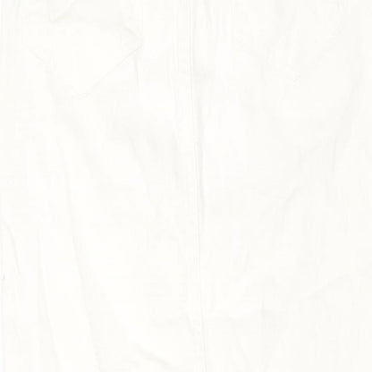 ASOS Womens Ivory Cotton Straight & Pencil Skirt Size 6 Button