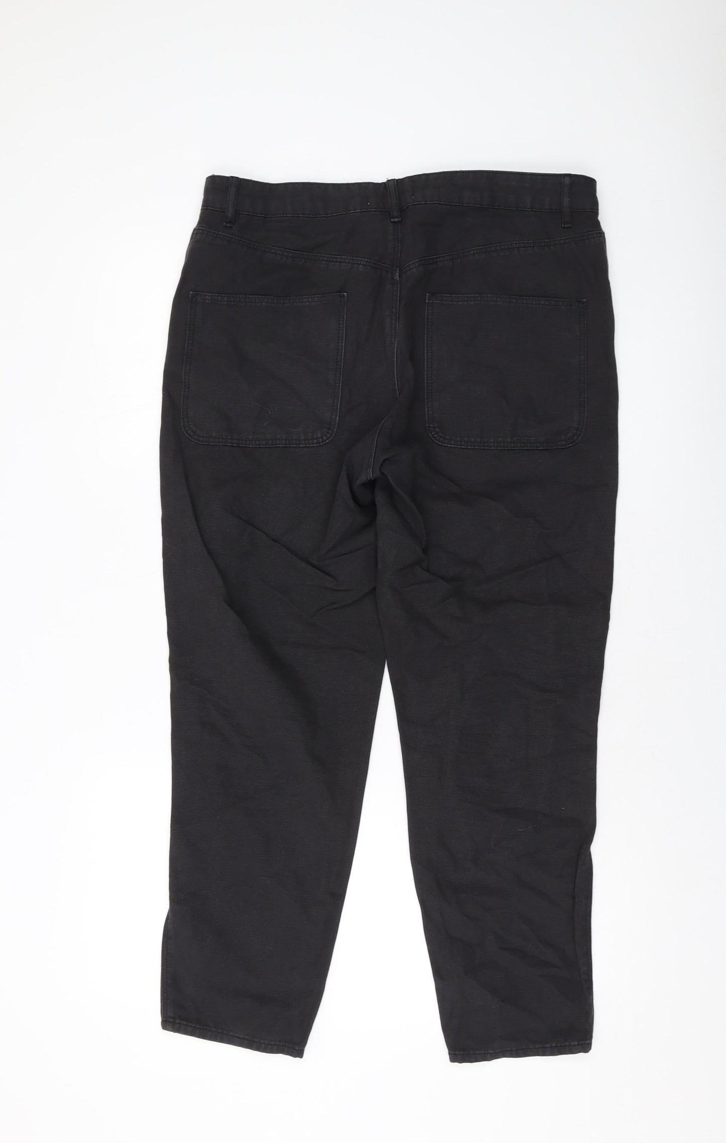 ASOS Womens Black Cotton Mom Jeans Size 34 in L27 in Regular Button