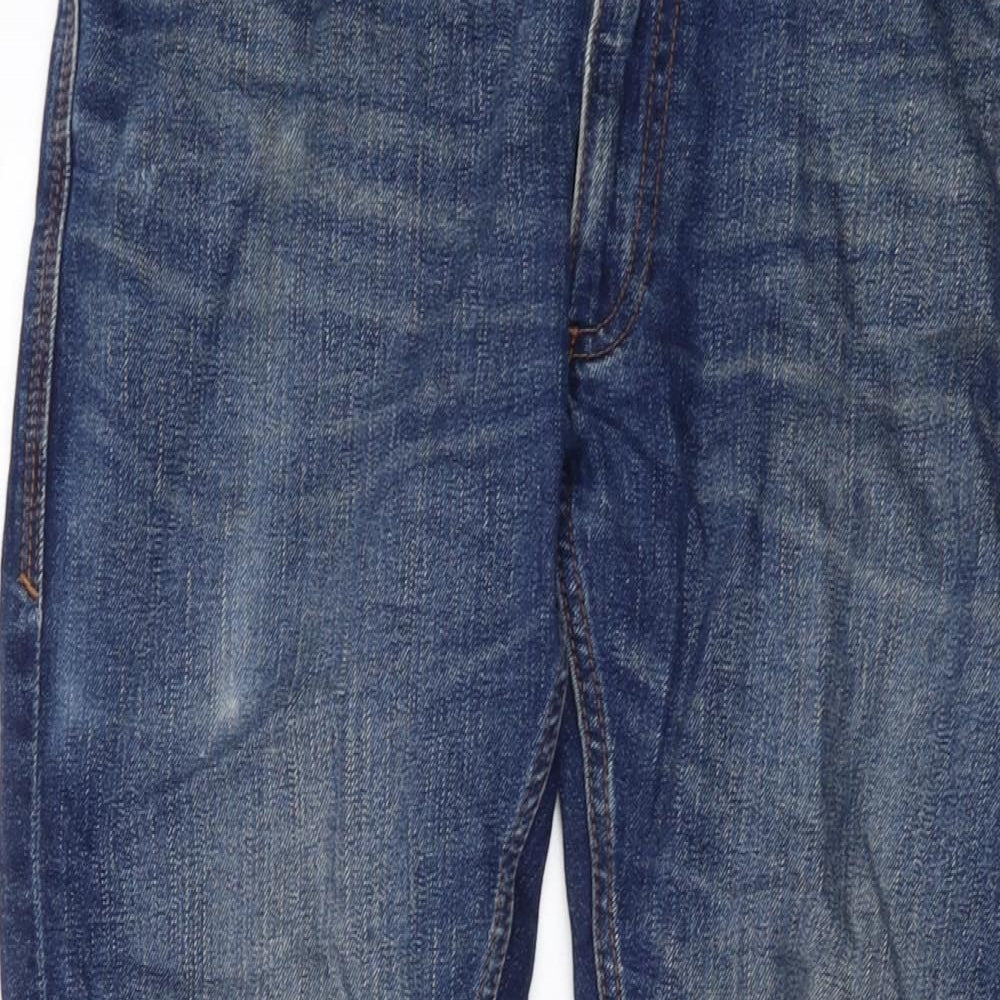 Marks and Spencer Mens Blue Cotton Straight Jeans Size 30 in L29 in Slim Button