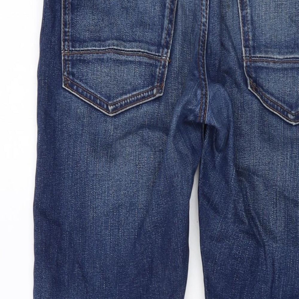 Marks and Spencer Mens Blue Cotton Straight Jeans Size 30 in L29 in Slim Button