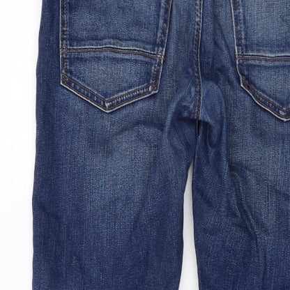 Marks and Spencer Mens Blue Cotton Straight Jeans Size 30 in L29 in Slim Button