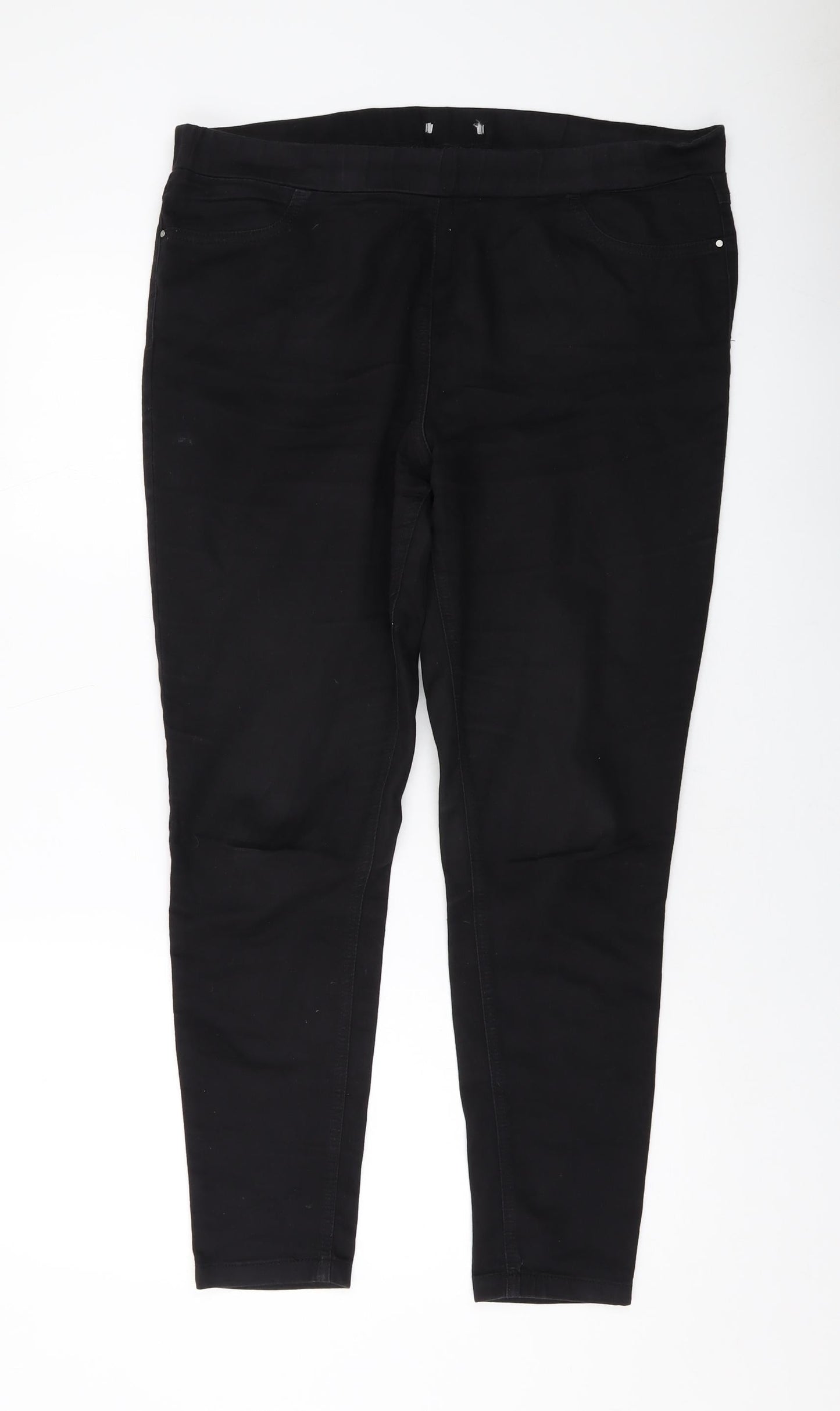 Tulchan Womens Black Cotton Jegging Jeans Size 16 L28 in Regular