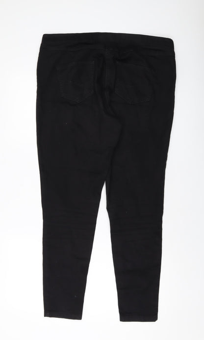 Tulchan Womens Black Cotton Jegging Jeans Size 16 L28 in Regular
