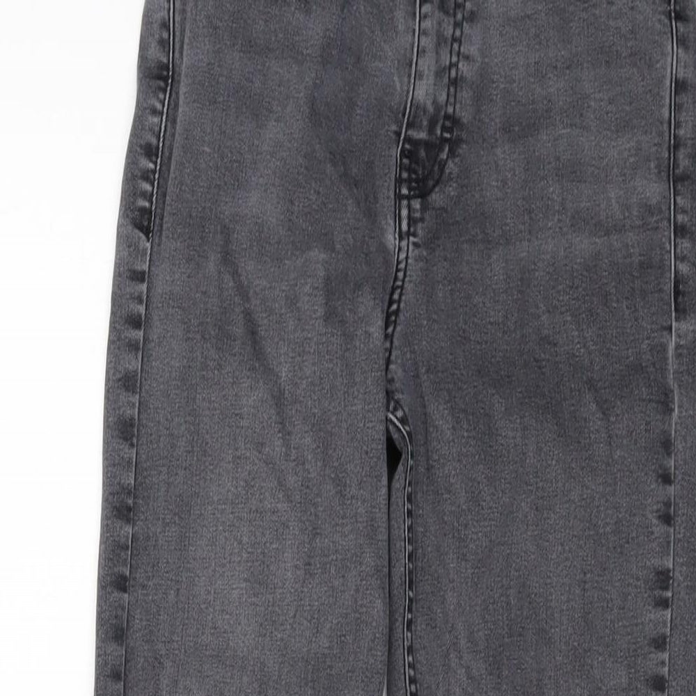 Topshop Womens Grey Cotton Skinny Jeans Size 24 L27 in Regular Button