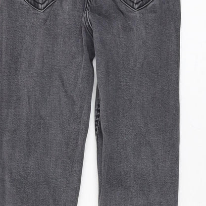 Topshop Womens Grey Cotton Skinny Jeans Size 24 L27 in Regular Button