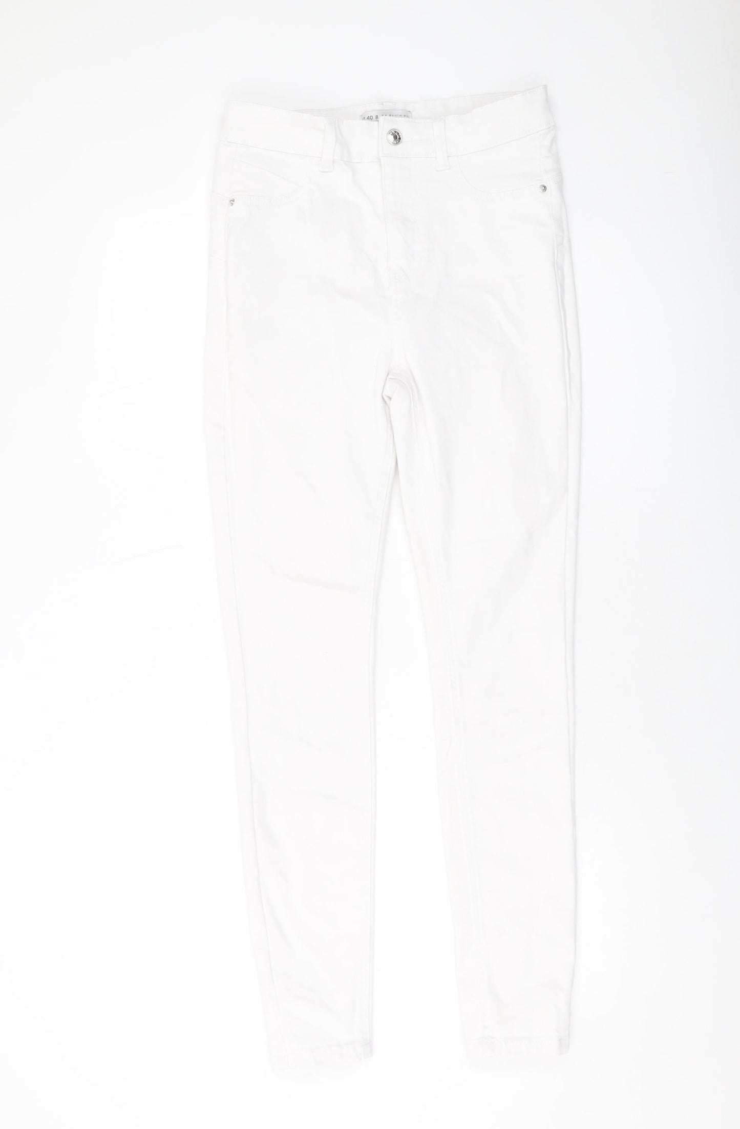 Denim & Co. Womens White Cotton Skinny Jeans Size 12 L28 in Regular Button