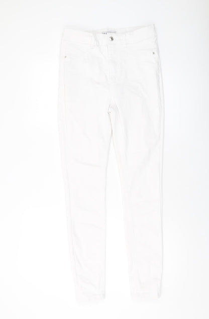 Denim & Co. Womens White Cotton Skinny Jeans Size 12 L28 in Regular Button