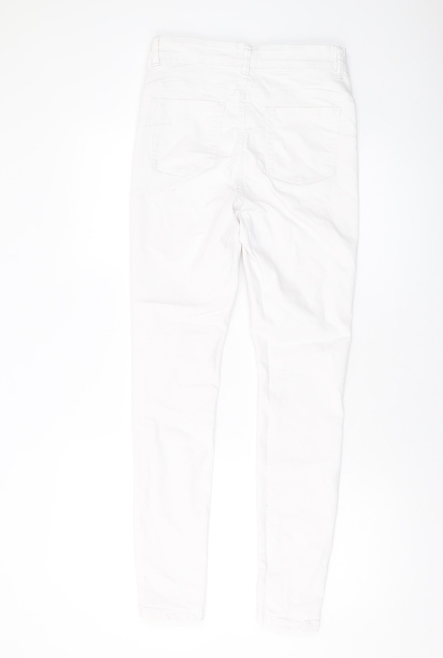 Denim & Co. Womens White Cotton Skinny Jeans Size 12 L28 in Regular Button