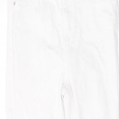 Denim & Co. Womens White Cotton Skinny Jeans Size 12 L28 in Regular Button