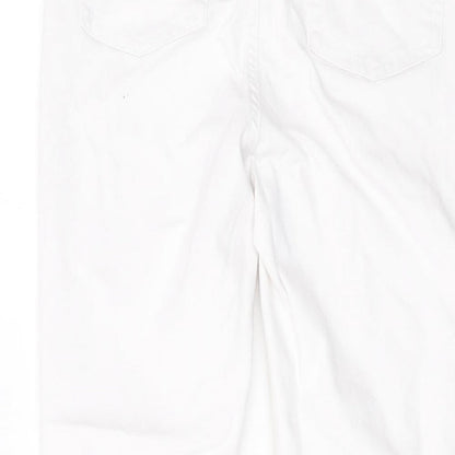 Denim & Co. Womens White Cotton Skinny Jeans Size 12 L28 in Regular Button