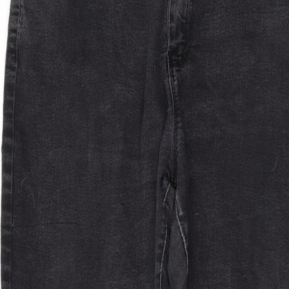 Dorothy Perkins Womens Grey Cotton Boyfriend Jeans Size 16 L27 in Regular Button