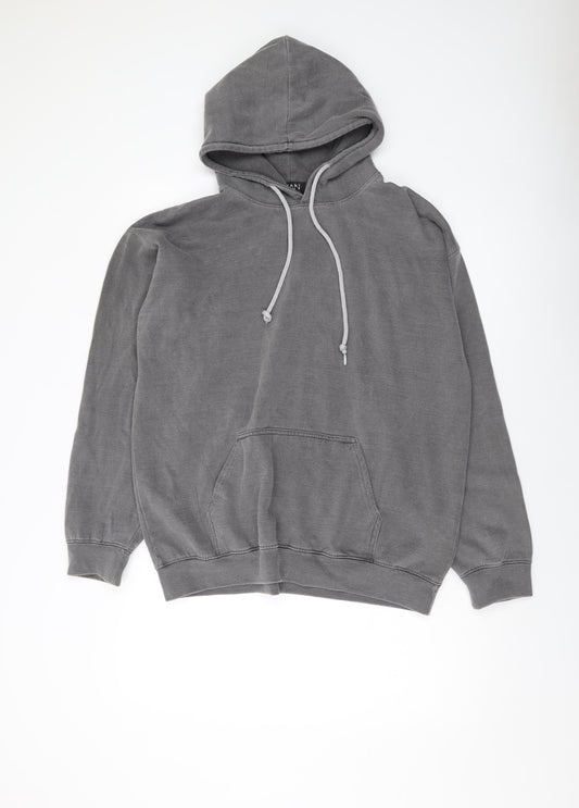 Mens UK Size S Boohoo Grey Pullover Hoodie