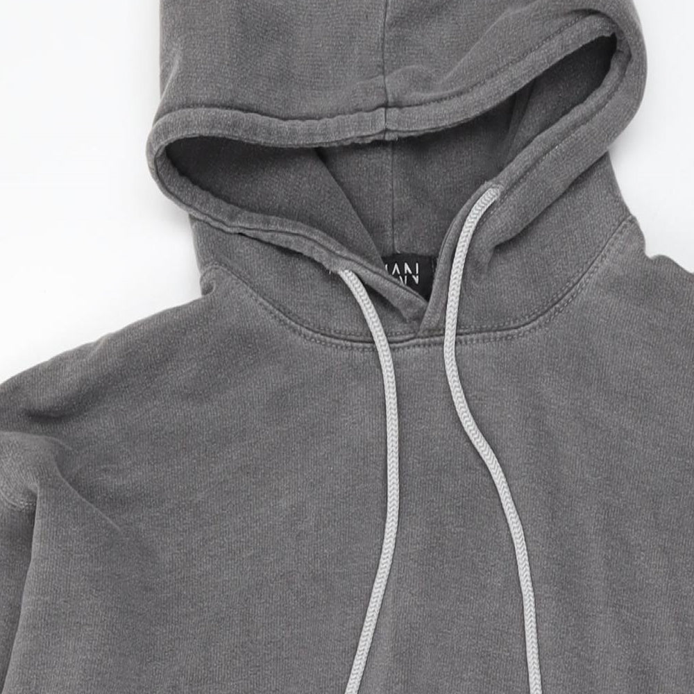 Mens UK Size S Boohoo Grey Pullover Hoodie