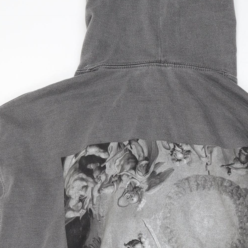 Mens UK Size S Boohoo Grey Pullover Hoodie