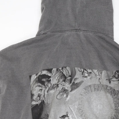 Mens UK Size S Boohoo Grey Pullover Hoodie