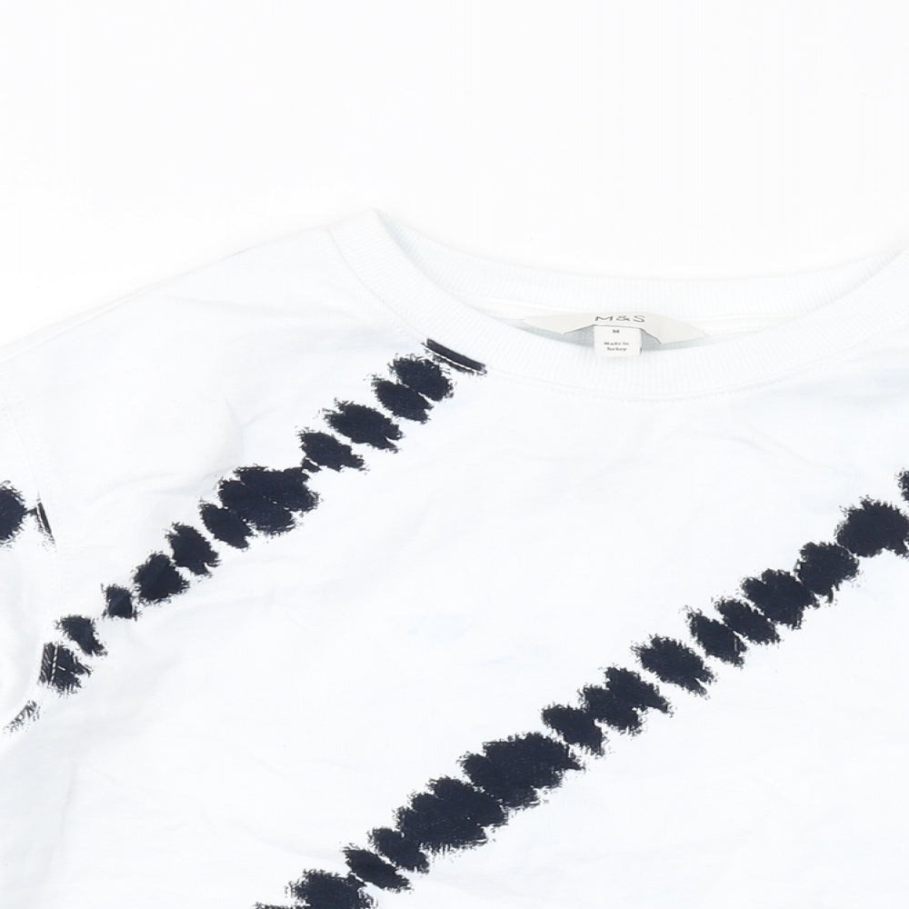 Womens UK Size M Marks and Spencer White Pullover Sweatshirt