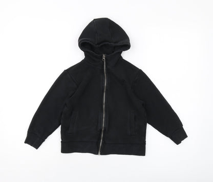 NEXT Boys Black Cotton Full Zip Hoodie Size 6 Years Zip