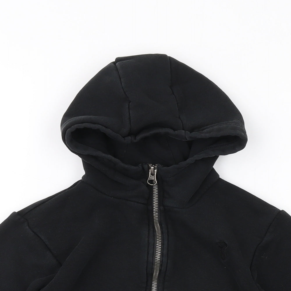 NEXT Boys Black Cotton Full Zip Hoodie Size 6 Years Zip