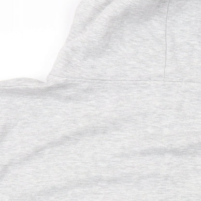 PRETTYLITTLETHING Womens Grey Cotton Full Zip Hoodie Size L Zip
