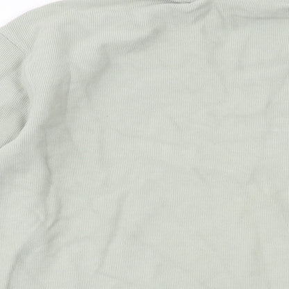 Zara Mens Green Cotton Pullover Sweatshirt Size L